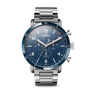 Mens Canfield Sport Chronograph Stainless Steel Watch Blue Dial Product Image