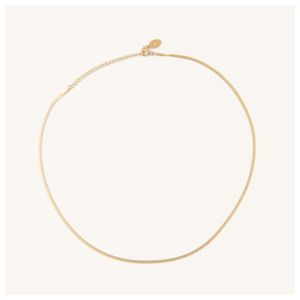 Micro Gold Herringbone Necklace Product Image