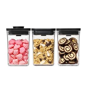 Good Grips 3pc Square POP Container Set, Matte Black Product Image
