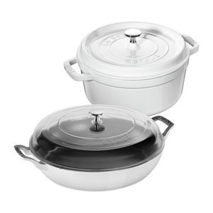 4pc Cast Iron Cookware Set White Product Image
