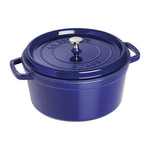 7qt Cast Iron Round Dutch Oven, Dark Blue Product Image