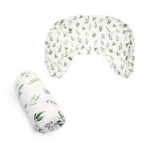 Boppy New Nursing Pillow Cotton Cover Organic Green Leaves Product Image