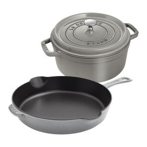 3pc Cast Iron Cookware Set Graphite Gray Product Image