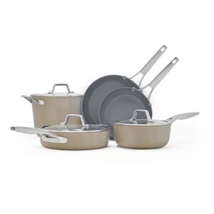 Premier Ceramic Nonstick 8pc Cookware Set, Mushroom Gray Product Image