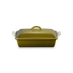 4qt Heritage Stoneware Covered Rectangular Casserole, Olive Product Image