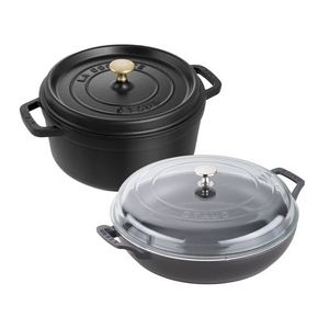 4pc Cast Iron Cookware Set Matte  Black Product Image