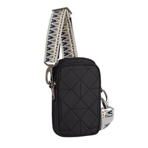 Boho Anti-Theft 2 Compartment Phone Crossbody, Geo Black Product Image