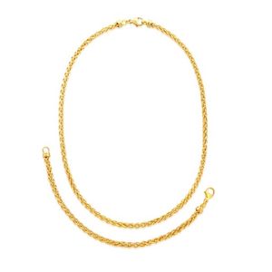 Wheat Bracelet and Necklace Set Gold Product Image