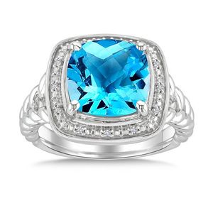 Blue Topaz Ring - Size 7 Silver Product Image