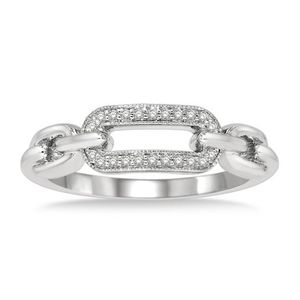Diamond Paperclip Ring - Size 6 Silver Product Image