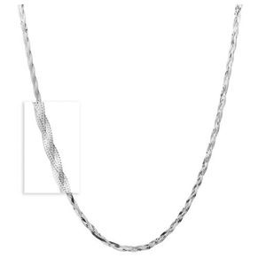 Braided Herringbone Necklace - 18" Silver Product Image