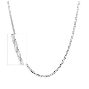 Braided Herringbone Necklace - 16" Silver Product Image