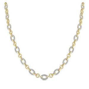 Diamond Oval Chain Necklace Gold Product Image