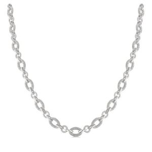 Diamond Oval Chain Necklace Silver Product Image