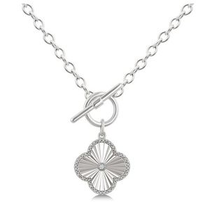 Diamond Clover Toggle Necklace Product Image