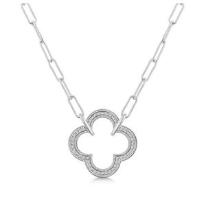 Paperclip Clover Diamond Necklace Product Image