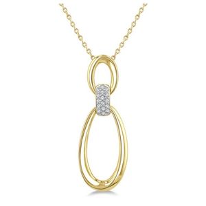Diamond Oval Pendant Necklace Gold Product Image