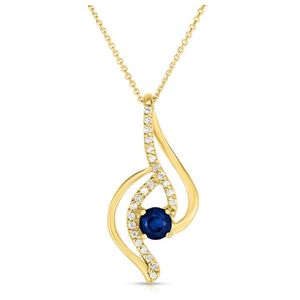 Sapphire & Diamond Necklace Gold Product Image