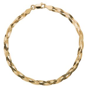 Braided Herringbone Bracelet Gold Product Image